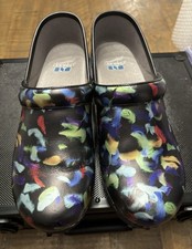 Dansko LT Women's US 9 Leather Slip-On Clogs Abstract Multi Black Comfort