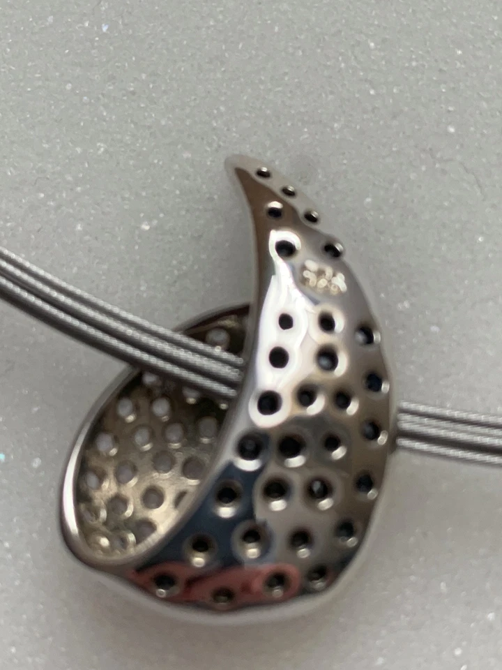 Gleiter aus Silber 925 mit Steinbesatz, dazu passender Halsreif - Bild 3 von 4