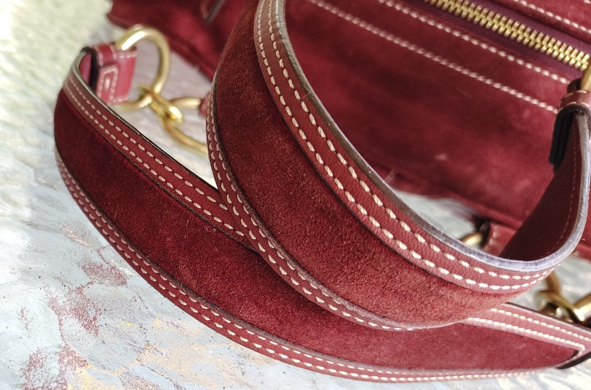 Coach SMALL 10061 Vintage Mia Soho Y2K Burgundy Suede Satchel Bag
