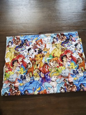 Disney Characters Custom Print  Spandex Stretch Cotton Fabric 88 x 60 In New