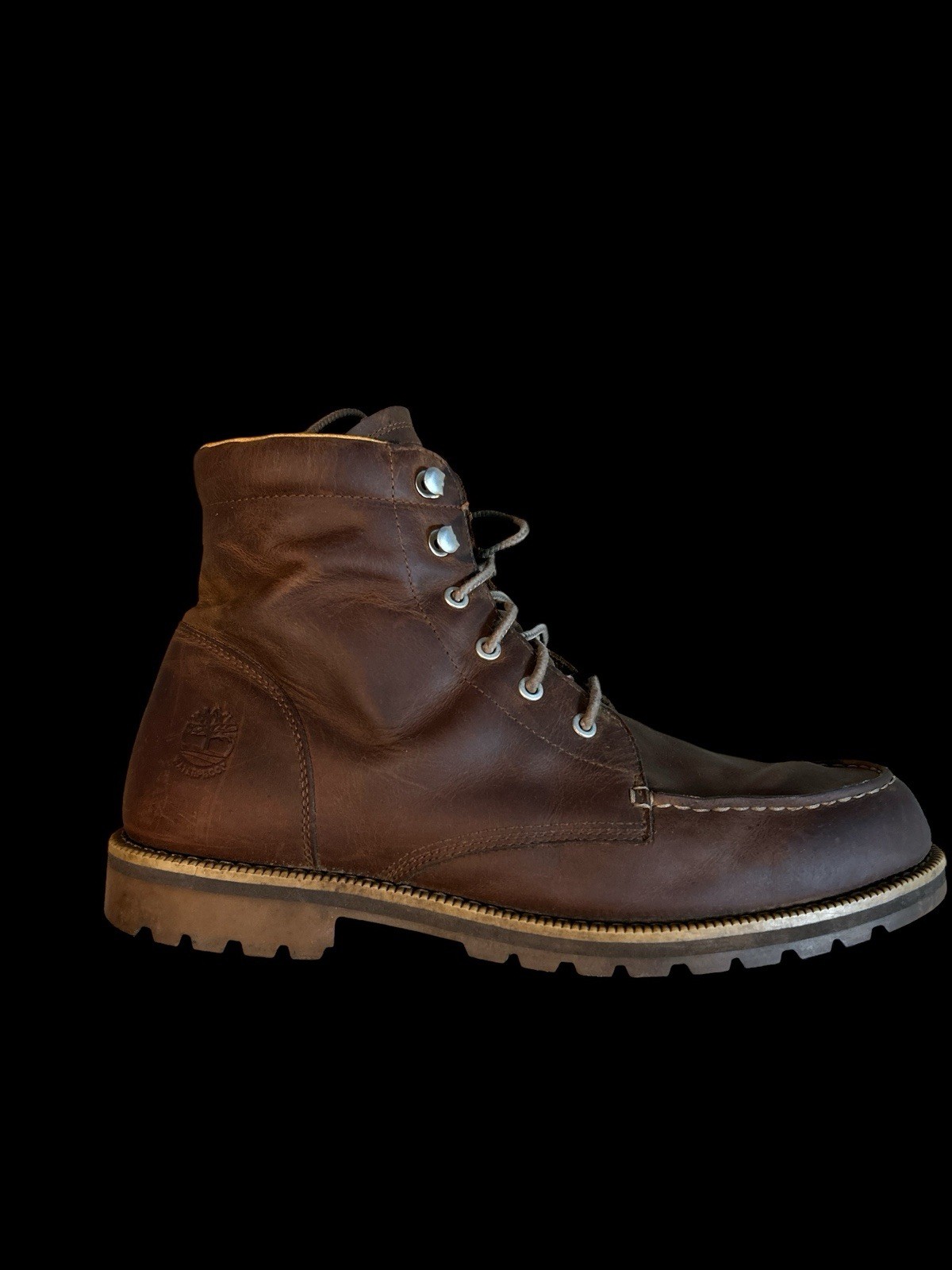 SAOLA Stivali Timberland da uomo Redwood Falls impermeabili in pelle marrone suola a strappo TAGLIA 11 5