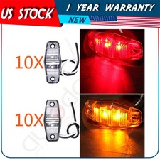 20x Clear Lens Redamber Led Surface Side Marker Lights Universal For Trailer