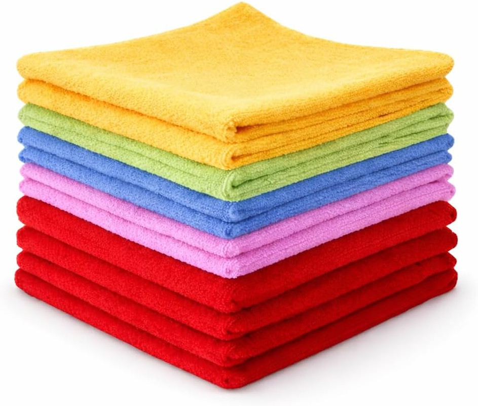 10 Pack Microfibre Cleaning Cloths,Multifunctional,Highly Absorbent, Lint-Free,