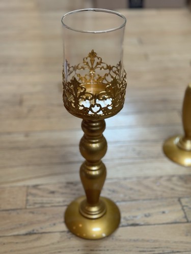 Eleganter und edler goldener Kerzenhalter Mittelstücke (3er Pack) - Bild 2 von 10