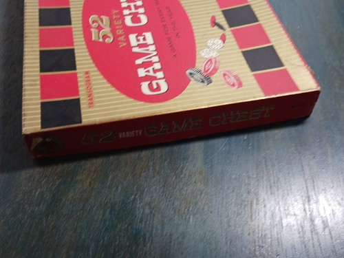1958 Transogram 52 Variety GAME CHEST Checkers/Football/Solitaire- Missing Some - Picture 13 of 13
