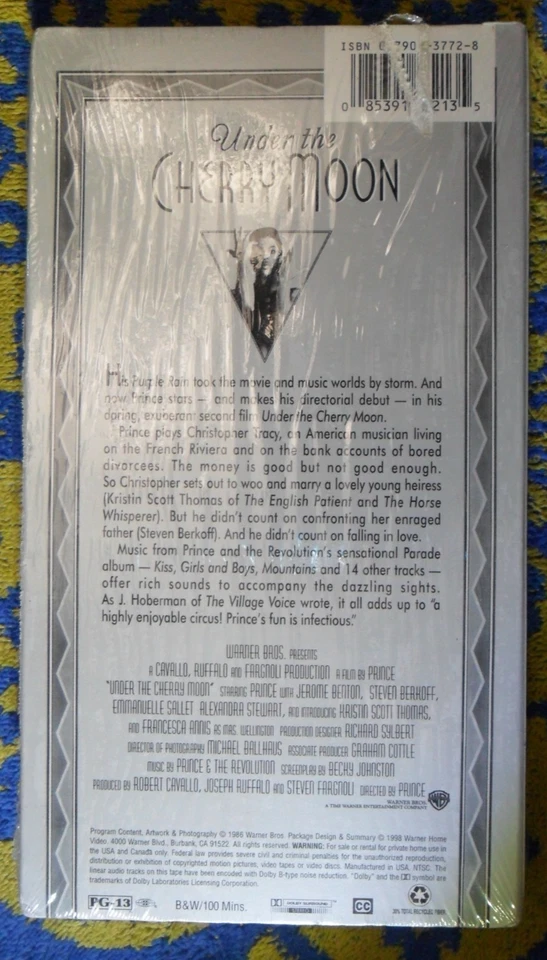 1986 VHS TAPE - PRINCE UNDER THE CHERRY MOON ORIGINAL VIDEO PROMOTIONAL SEALED Foto 2 de 4