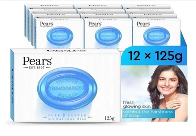 Pears Transparent Bar Soap Blue Mint 125g – Refreshing Clean – Pack of 12