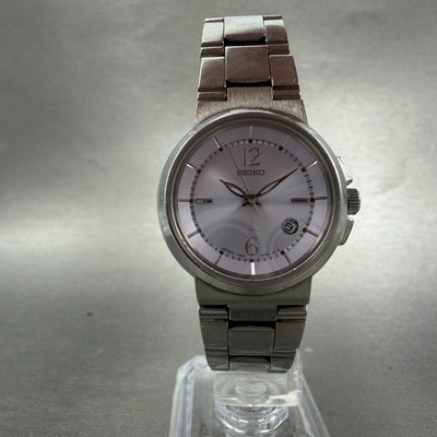 Seiko Lukia Watch Women 29mm Purple Dial Silver Tone Date Round