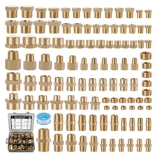 106PCS Brass Pipe Fittings Assortment Kit NPT Extension Adapter,Reducer Bushi...