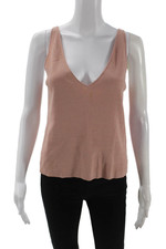 Theory Women Pink V-Neck Sleeveless Camisole Size M