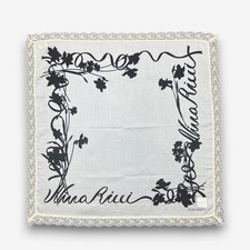 NWT Vintage Nina RicciHandkerchief Scarf Floral Lace Neckerchief Square 20X20