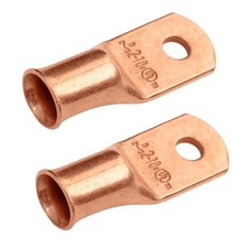 SELTERM 2pcs 2 AWG 10 Stud Copper Wire Lugs, Battery Lugs, Ring Terminals, B...