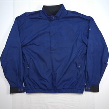 Footjoy Dryjoys Jacke Herren Gr. M Blau Langarm Quarter Zip Anorak Jacke