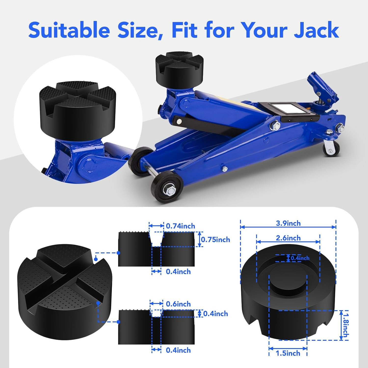 Upgraded Pinch Weld Jack Pad Two Depths X-Grooves Floor Jack Pad Easily Fit D