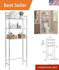 Over-the-Toilet Bathroom Storage Shelf, Steel...