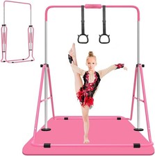 Expandable Gymnastics Bar for Kids, Adjustable Height Junior Training Kip Bar, F