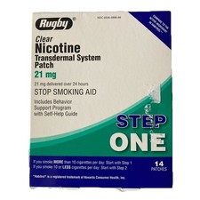 Rugby Step 1 Nicotine Transdermal System Patch 21mg - 14 Count Exp 07/27 NEW