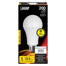 Feit Electric A21 LED Light Bulb, 200W LED, 3000k Bright White