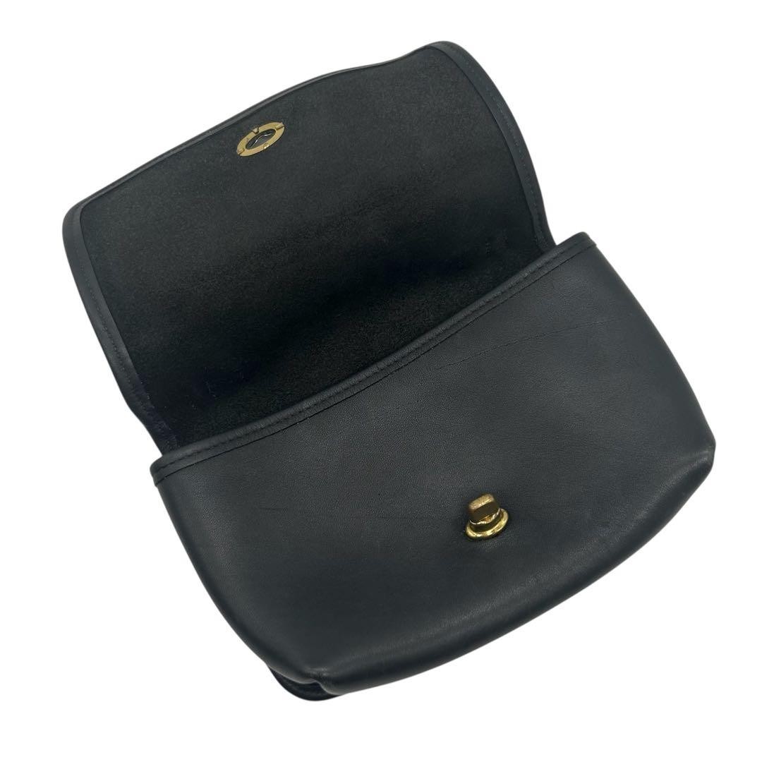 Vintage Coach 9924 Casino Crossbody Shoulder Bag Black Leather Made in USA thumbnail 8