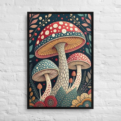 Mushroom Wall Art Framed Canvas Print/2