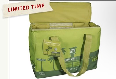 Trader Joe's 8 Gallons Reusable  Bag Cooler Large Insulated Tote Olive Green New