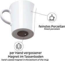 Silwy Magnet Porzellantasse mit Henkel, 2-teilig, 270ml, weiß – Bild 3