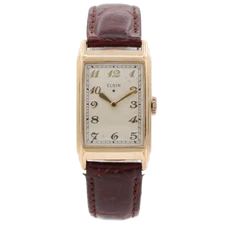 Vintage 1936 Elgin Curved 15 Jewel Men's Mechanical Wristwatch 484 USA 10k GF