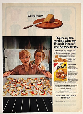 Shirley Jones For Nabisco Triscuit Crackers Pizza Recipe Vintage Print Ad 1982