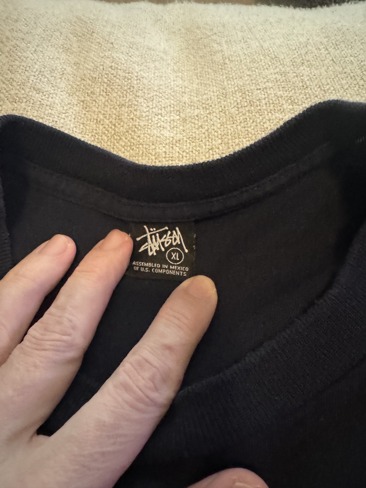 VINTAGE STUSSY X ERIC HAZE WORLDWIDE TOUR XL  2006 NAVY SHIRT NY LA TOKYO LONDON thumbnail 4