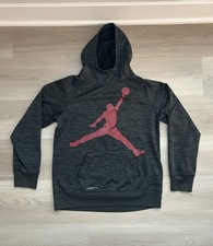Air Jordan Youth Performance Hoodie In Black and Red Size XL