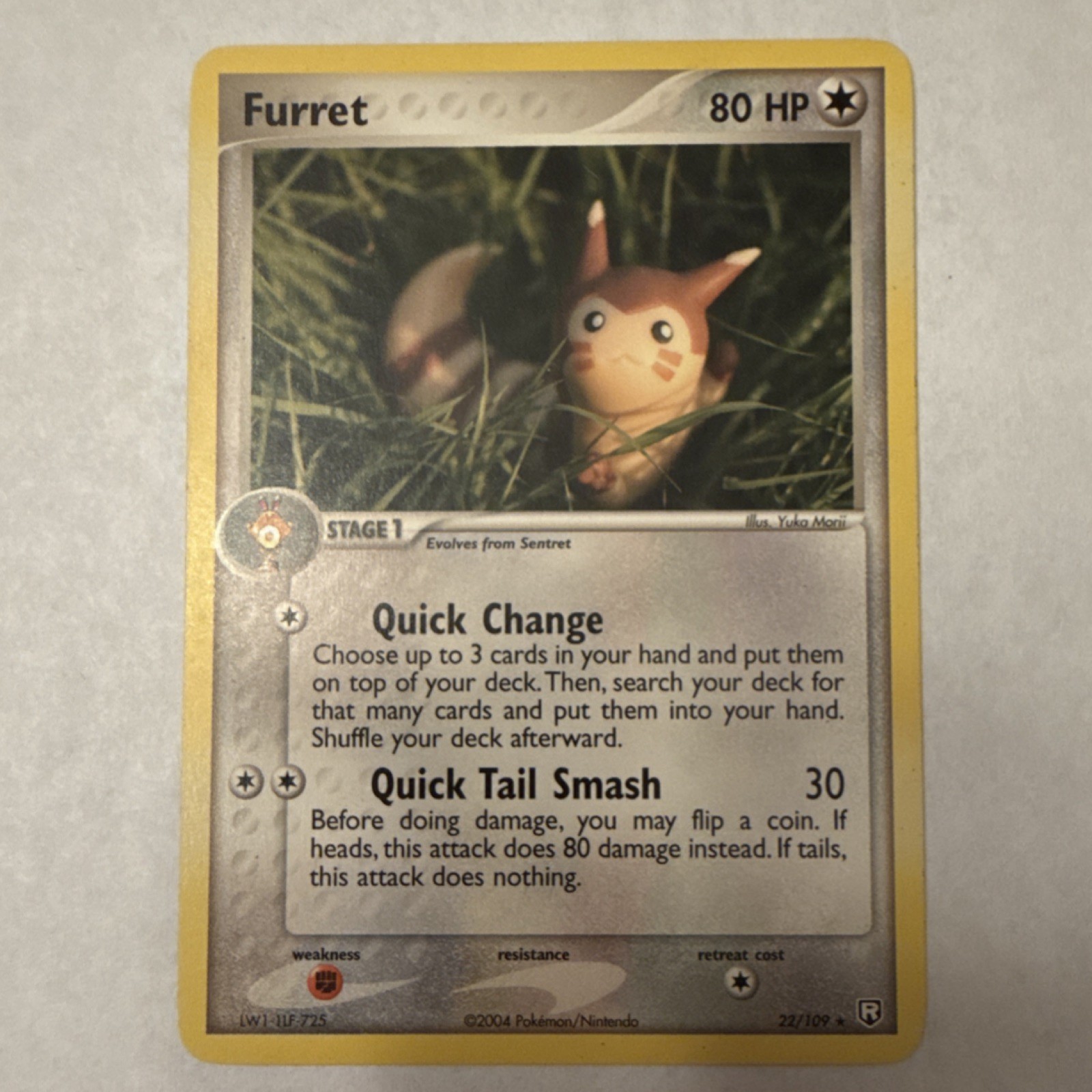 Pokémon Furret 22/109 Team Rocket Returns Regular Rare 80HP English