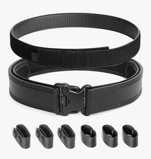Basketweave Police Duty Belt 2" Hook Lining W/ 1.5" Loop Inner Belt Leather XL