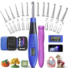 Counting Crochet Hooks with 22 Interchangeable Hooks Kit, Light Up Crochet Ho...