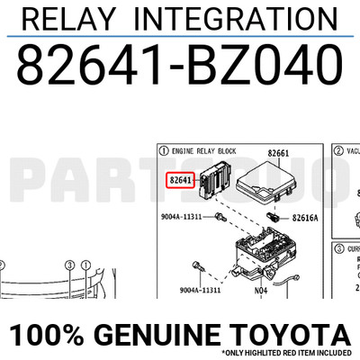 レフレム 82641BZ040 Genuine Toyota RELAY INTEGRATION 82641-BZ040 | eBay