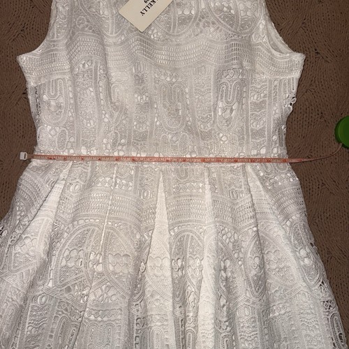 Miss Kelly 1999, White Lace Lined Women’s Dress, Size Large. - Picture 6 of 10