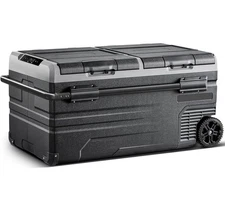 100 Quart Dual Zone Portable Fridge/Freezer 12/24 V & 100-240 V for Camp, RV