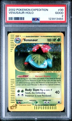 2002 POKEMON EXPEDITION #30 VENUSAUR-HOLO PSA 2
