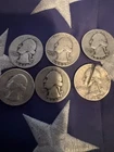 1944 Washington Quarter 90% Silver Coins lot Of 6.   Mixed Dates.           #31
