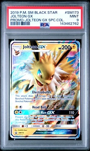 2019 POKEMON SM PROMO JOLTEON GX SPECIAL COLLECTION #SM173 JOLTEON GX PSA 9