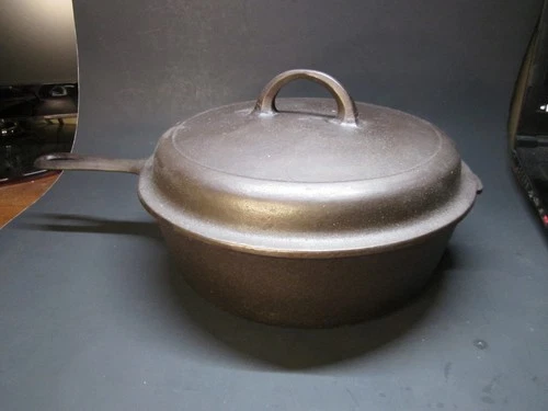 Vintage Wagner Ware Cast Iron Chicken Fryer w/ Lid #8 – Cleaned & Seasoned