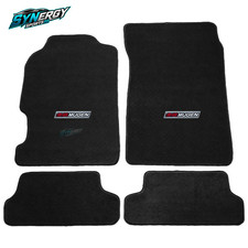 Black Nylon Floor Mats Fits 97-01 Honda Prelude Carpet Front Rear Wemblem