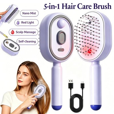 Electric Steam Hair Straightener Brush Rechargeable Anti Frizz Detangling USA