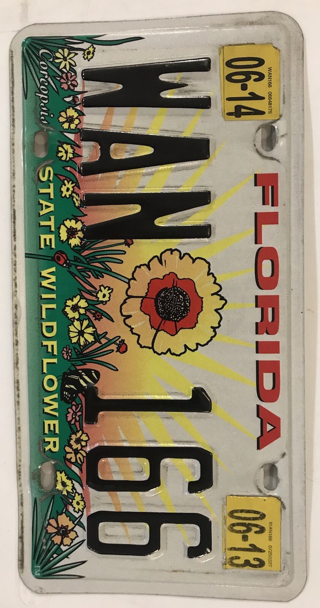 COREOPSIS WILDFLOWER license plate WAN WANDA 166 Flora Botanical