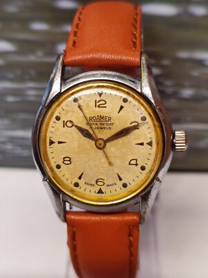 ROAMER 17 JEWELS WINDING PATINA AGED DIAL 215999 SWISS MEN'S