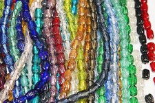 7x5 mm  Swirl Pattern Glass Beads Range of Color  140 to 280 Beads per Pack