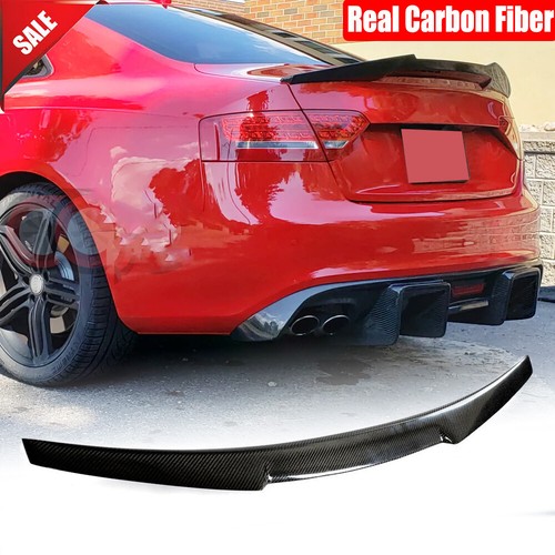 Real Carbon Fiber Rear Trunk Spoiler Wing For 2008-2017 AUDI S5 B8/B8.5 Coupe - Picture 1 of 13