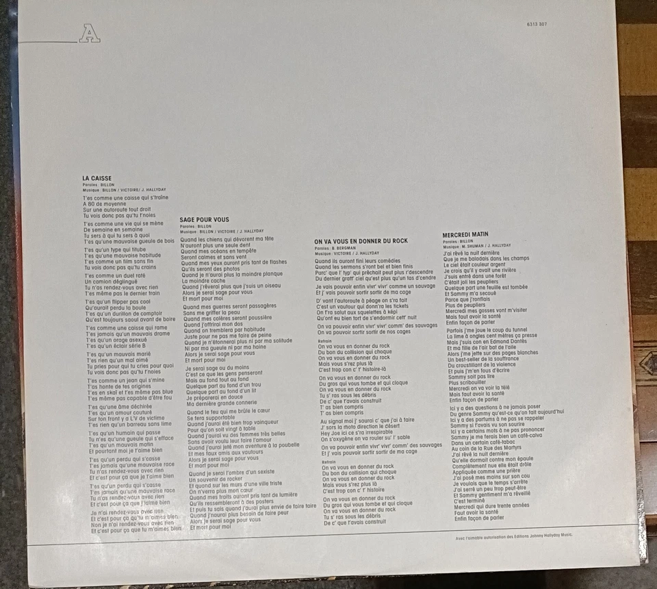 Johnny Hallyday  Quelque part un aigle ... 30R2 Vinyle LP 33 Tours 1982  6313307 - Photo 4/4