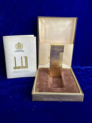 Dunhill Lighter Rollagas Gold Vintage 99.9% New Condition Works 1 Year Warranty