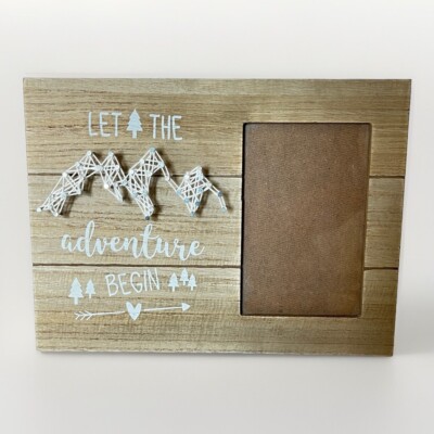 Let The Adventure Begin 4x6 Picture Frame String Art Rustic Wooden Keepsake