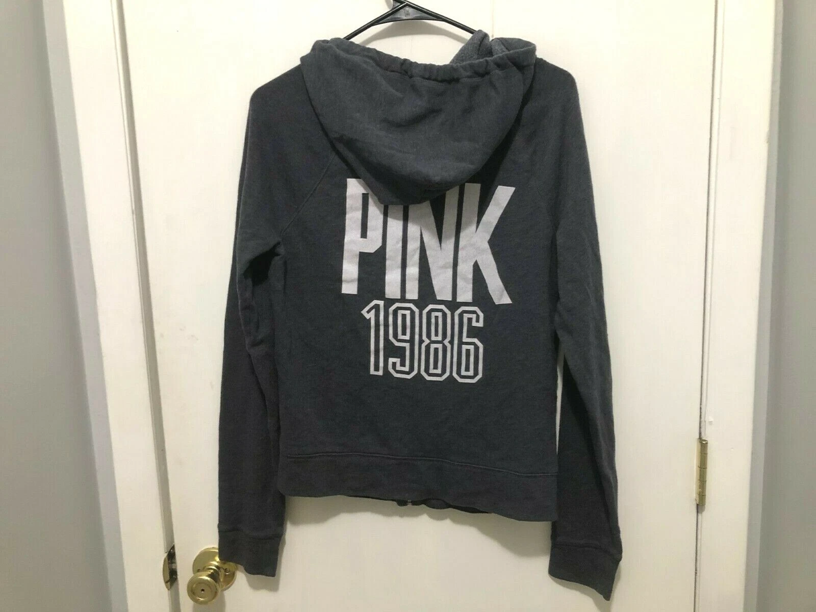 UNDERCOVER Felpa con cappuccio rosa Victoria's Secret full zip foderata in pile logo cane donna taglia small